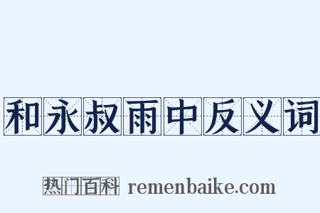 和永叔雨中反义词是什么意思的图片